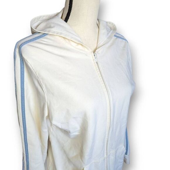 Zena Sport Cream and Baby Blue Full Zip Hoodie Size Small - Picture 2 of 9